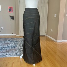 Vintage 90s/Y2K Bisou Bisou Denim Maxi Skirt   