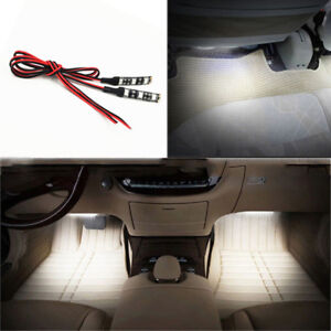 2PC White 3 SMD LED Strip For Jeep Courtesy Stereo Under Dash Light Waterproof 