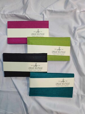UB Unique Boutique Modern Wallet Collection Felt Bifold Wallet Pink Black Teal