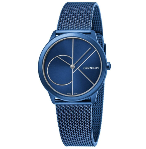 New Swiss Made CALVIN KLEIN Minimal Quartz Blue Dial Ladies Watch