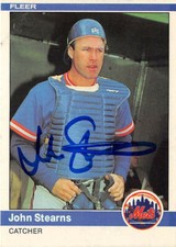 John Stearns autographed Baseball Card (New York Mets) 1984 Fleer #598