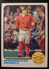 2022 Topps Heritage AL Postseason Hernandez's Hit Decides It #201 Boston Red Sox