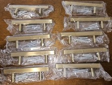 New- 10 pack 5" Pulls Cabinets Drawers Brushed Gold With Fixtures