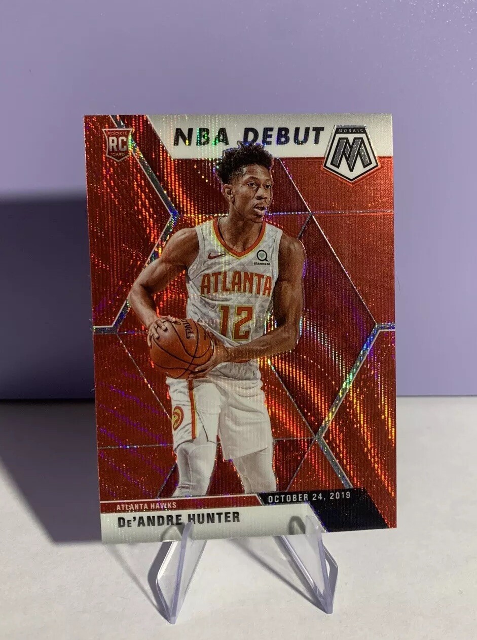 De'Andre Hunter 2019-20 Panini Mosaic Red Wave NBA Debut RC #266 Atlanta Hawks