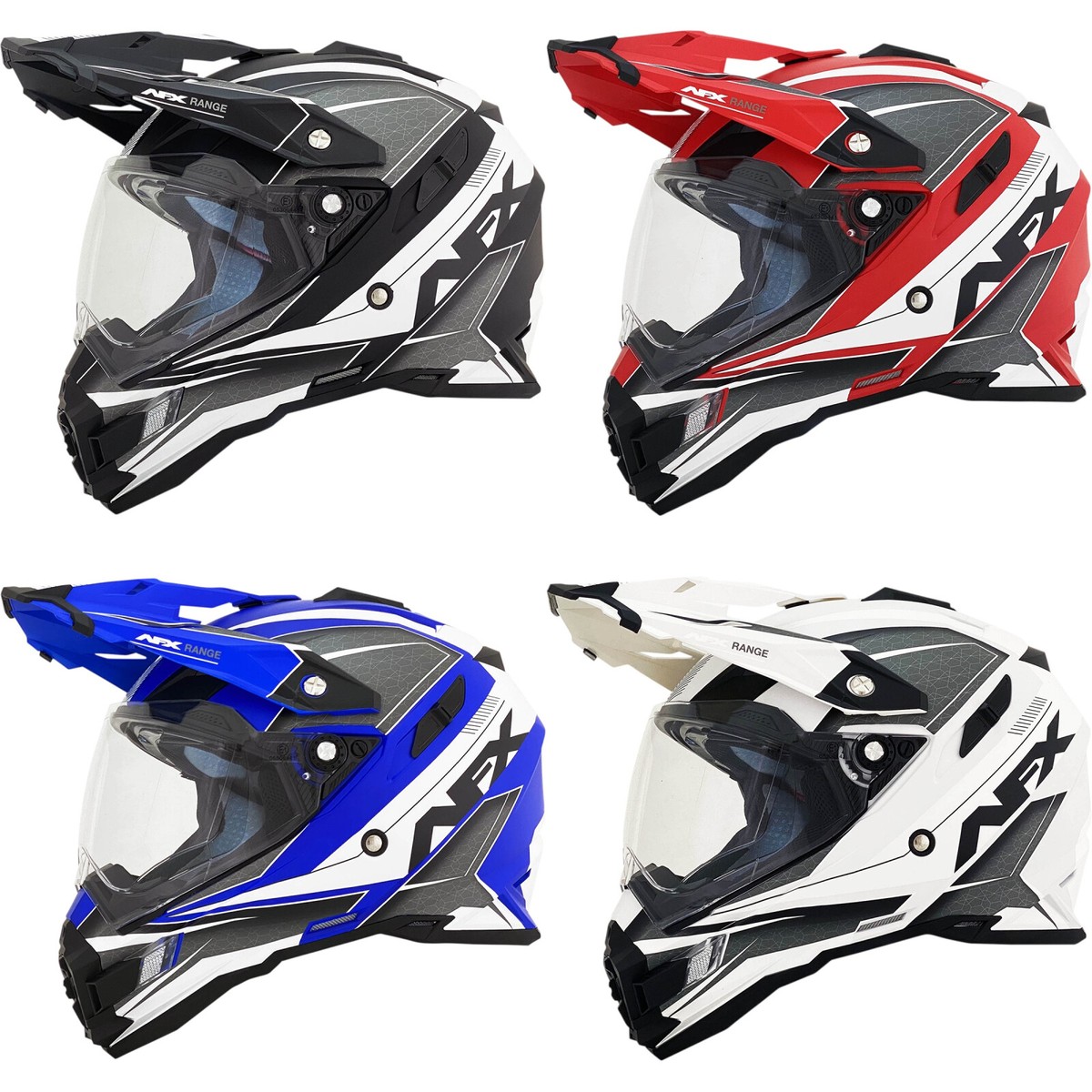 AFX FX-41DS Range Dual Sport Motorcycle Helmet S-2XL DOT/ECE