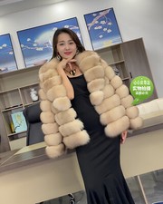 Winter Fox Fur Luxury Real Fur Coat Women Luxury Long Sleeve Thicken Warm Jacket