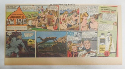 Wildroot Cream Hair Tonic Ad: The Adventures of Sam Spade ! 1940's 7.5 x 15 inch