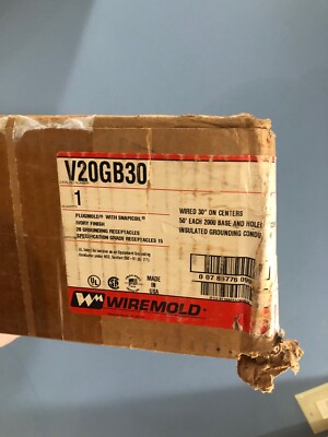 Wiremold V20GB30 Plugmold W/ Snapicoil Ivory 20 Grounding Receptacles 
