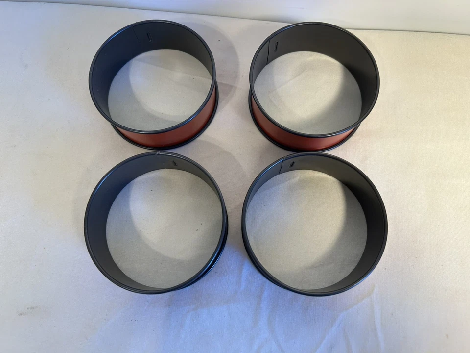 Винтажный яйцо/блин кольцо формы набор из 4 красный завтрак приготовления 1 дюйм x 3,5 дюйма - Изображение 4 из 4