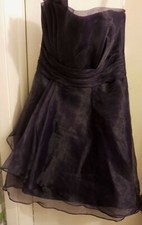 Davids Bridal Dress Formal Dressy Purple Ruffles Size 6 Polyester Prom Wedding 