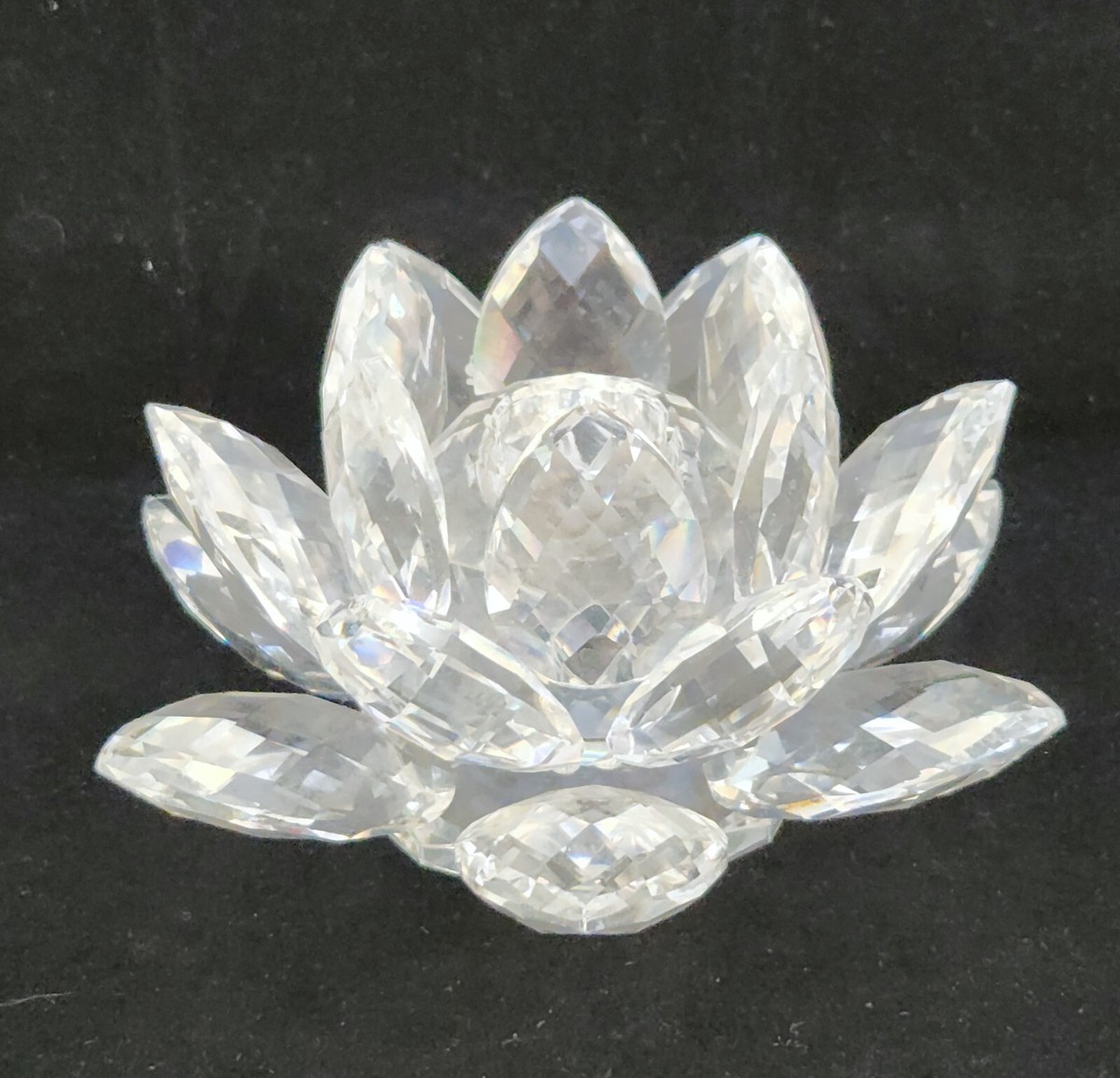 SWAROVSKI Silver Crystal スワロフスキー Swarovski Silver Crystal MED WATER LILY #7600 NR 123 Hand Blown 2