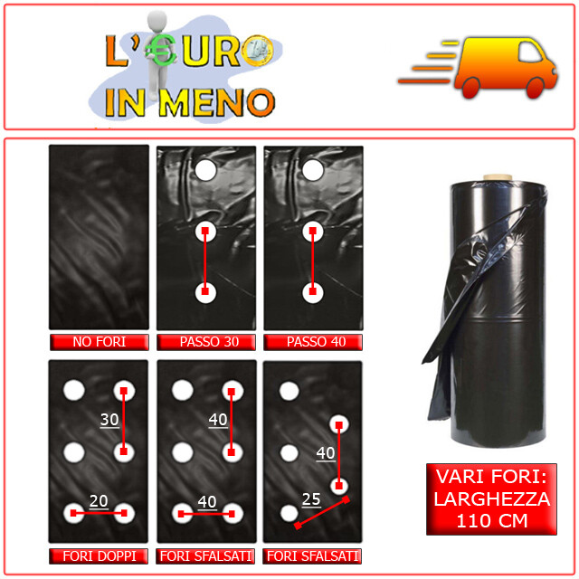 Telo Film Pacciamatura - Forato Ogni 40cm - Largo 110cm – Soluzioni - Foto 9