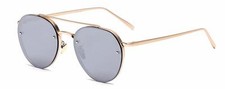 86025 C2 AVIATOR FASHION SUNGLASSES METAL GOLD FRAME SILVER MIRROR LENS