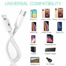 USB-C to 8PIN iPhone Cable PD Fast Charger Cord For iPhone 12 11 Pro Max XS iPad
