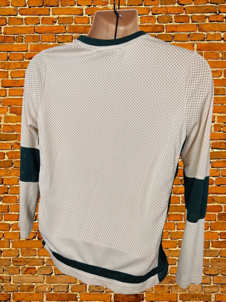 MENS FILA SIZE UK XS SMALL CREAM GREEN MESH ROUND NECK T-SHIRT TOP LONG SLEEVE - Image 4 of 4