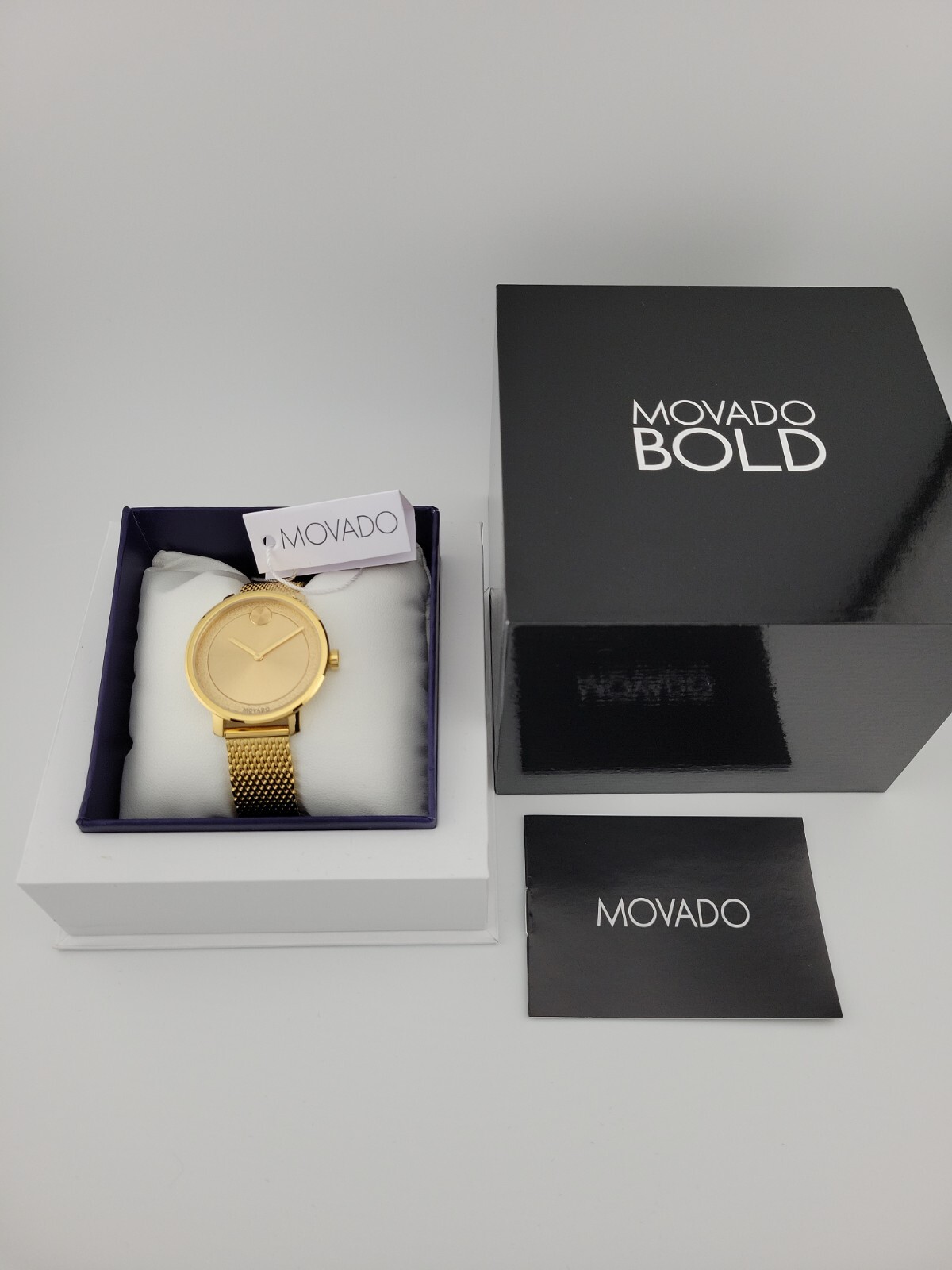 Movado Bold Women's Gold Dial Stainless Steel Watch 3600580 - $595 MSRP