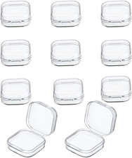 10 Pcs Mini Clear Plastic Box 1.8 Mm Thicken Square Jewelry Earplug Pill Storage