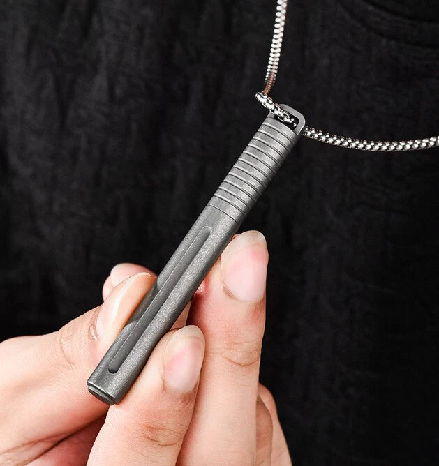 EDC Titanium Alloy Keychain Ballpoint Pen Outdoor Mini Portable Signature Tools - Image 2 of 4