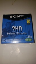 Sony 2HD Diskettes 10 Pack 1.44MB IBM NIB Reliable High Durability NOS