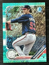 Ian Anderson 2019 Bowman Chrome Prospects Aqua Refractor /125 Atlanta Braves
