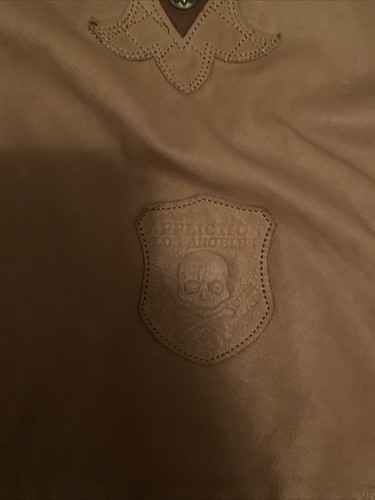 Men’s 3X Affliction Limited Edition Leather Jacket Light Brown Cross RARE - Picture 12 of 12