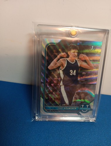 2022 Bowman 1st Prospect RayWave/Black Line Center Chet Holmgren #52 /100 ROOKIE - Picture 10 of 16