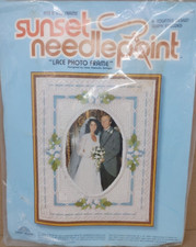 Vintage Sunset Needlepoint Lace Photo Frame fits 8x10 photo