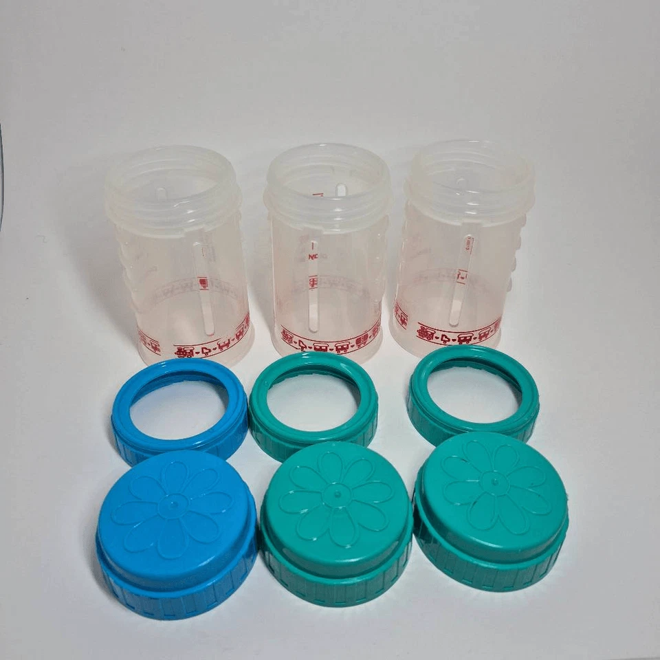 Juego de 3 biberones Playtex tapa plana caída 4 oz desajuste de colección Foto 3 de 4