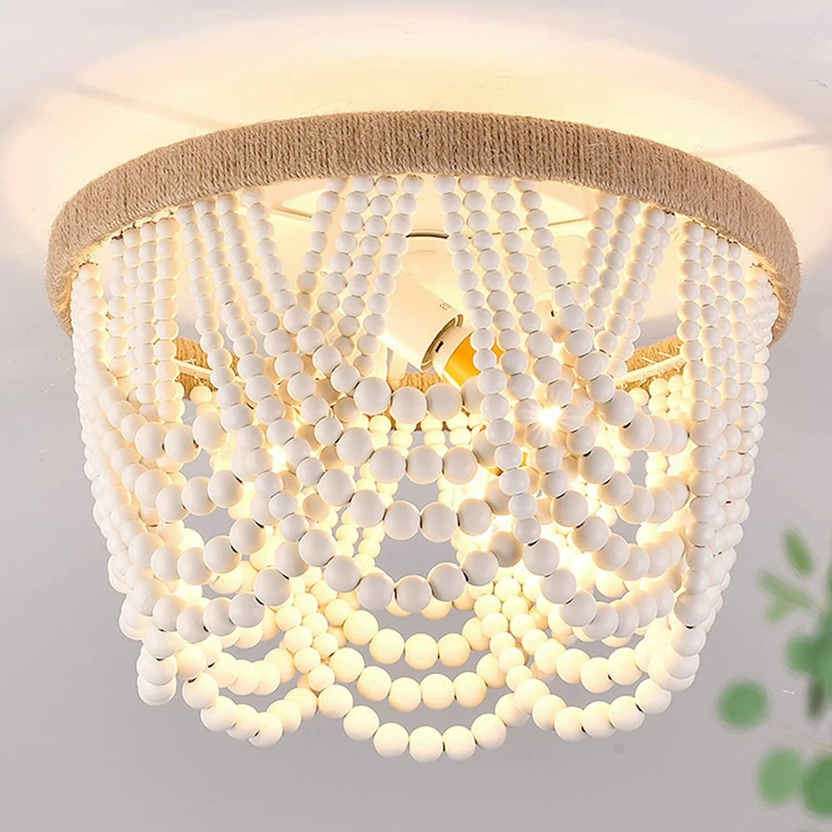 Beaded chandelier flush sale mount