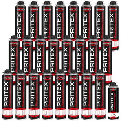 Bauschaum Set 24 x 750 ml inkl. Reiniger PU Schaum Pistolenschaum Montageschaum