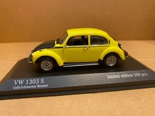 Volkswagen VW Beetle 1303 S year 1973 yellow-black racer 1:43 Minichamps