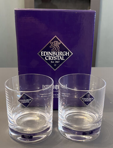 x2 EDINBRGH CRYSTAL WHISKEY TUMBLERS NEW IN BOX - Picture 4 of 4
