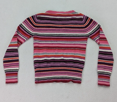 Old Navy Girls Sweater Pink Purple Striped Long Sleeve V-neck Size Large Wool - Picture 16 of 20