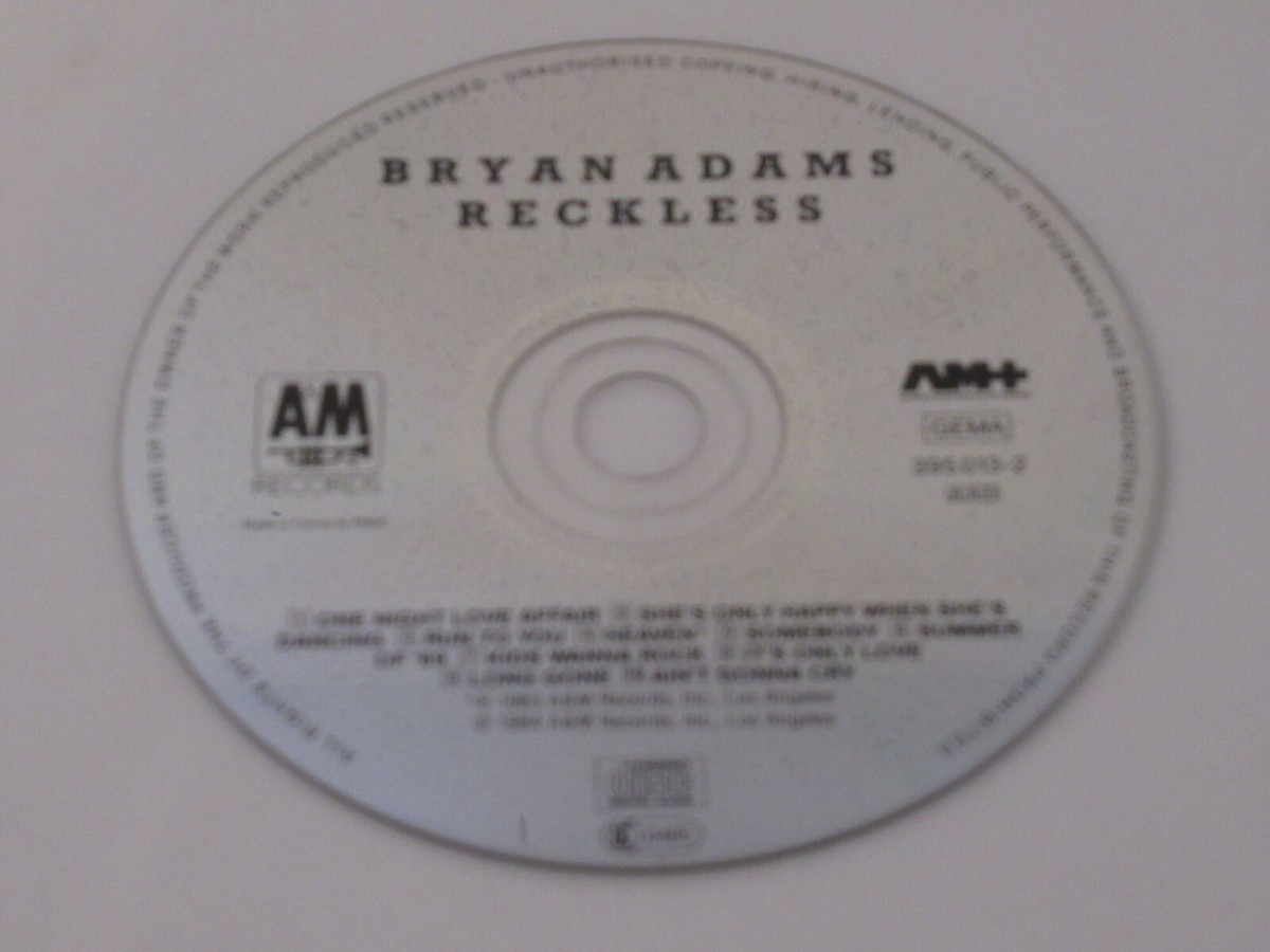 Bryan Adams – Reckless / A&M Records – 395 013-2 CD Album | eBay Bryan Adams – Reckless / A&M Records – 395 013-2 CD Album | eBay