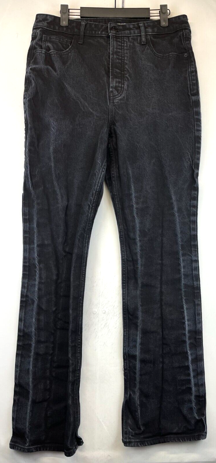 Old Navy Womens Size 12 Black Button Fly Kicker Boot Cut Jeans 2408