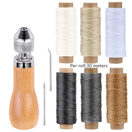 Leather Sewing Awl Thread Kit Machine Speedy Stitcher Shoes Canvas Repair Tool - Picture 20 of 22