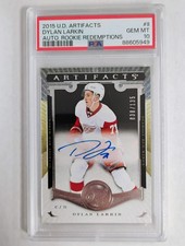 2015 U. D. Artifacts Dylan Larkin Auto Rookie Redemptions PSA Gem Mint 10