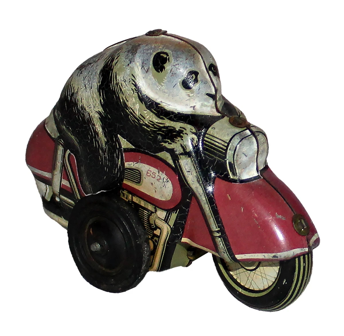 RARE RED CHINA tin toy Wind Up Mechanical Panda Fruit vendor 1960 MS742 EUR 139,00 - FR