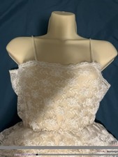 Vintage Movie Star white floral Romper Teddy Nightgown Sz S