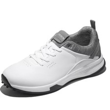 CIVHOM Men  s Golf Shoes Size 9.5 White Gray Waterproof Spikeless Non Slip
