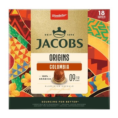 Jacobs Origins Kaffee Kapseln Colombia 18 Stück Packung 93g