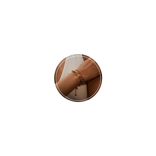 Zierliches Goldarmband für Damen 14K vergoldet verstellbar Lagenlook Armband Herz - Bild 1 von 6