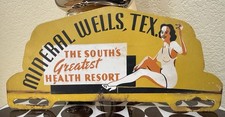 Rare 1940 Era Mineral Wells Tx Risque License Plate Topper Auto Tag Garage Rare 1940 Era Mineral Wells Tx Risque License Plate Topper Auto Tag Garage