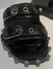BALENCIAGA Black Leather CAGOLE Slide Sandals Silver Buckle Stud Shoes Bag 38/8 — photo 3