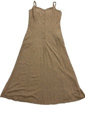 Ines De La Fressange Dress Women’s Uniqlo Beige Blue Black Dots Pattern Size XS