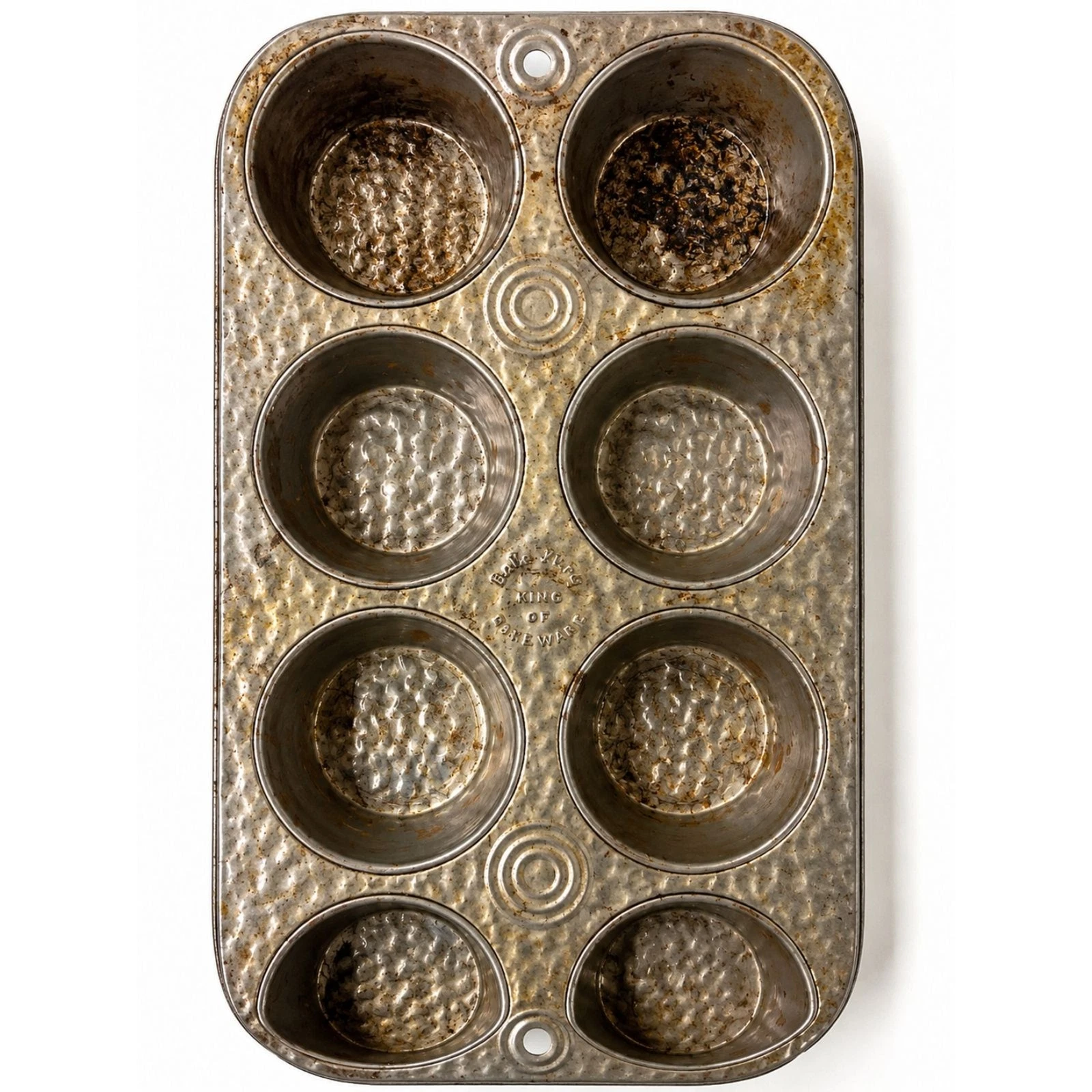 Vintage 1940s Bake King 8 Cup Muffin Pan Hammered Tin Bakeware USA
Opens in a new window or tab