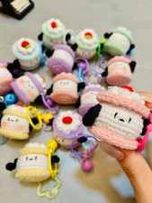 1 PCS Crochet Novelty Keychain, Animal Food shape,Christmas Style Hand-woven
