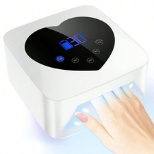 Black And White 74W Cordless UV Nail Lamp With 5 Timer Settings Touch Control