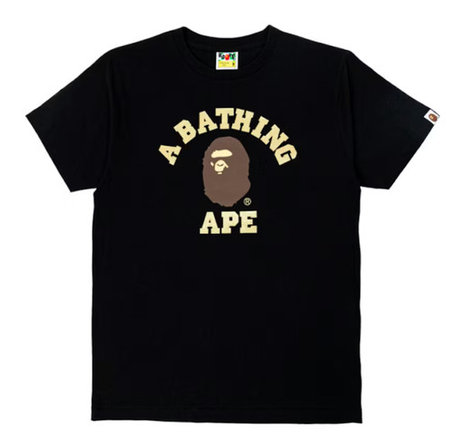 A Bathing Ape BAPE College Glitter Tee BLACK Size XL New w/tags