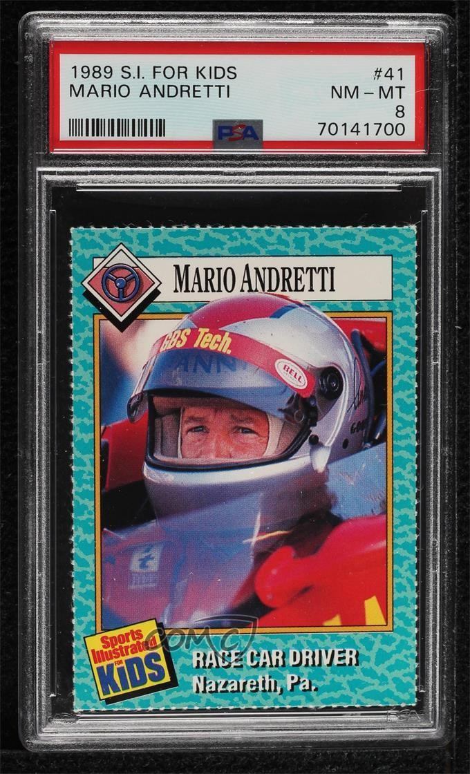 1989 Sports Illustrated for Kids Series 1 Mario Andretti #41 PSA 8 HOF 0jk3